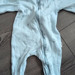 Whale Print Kids Pajama Footies